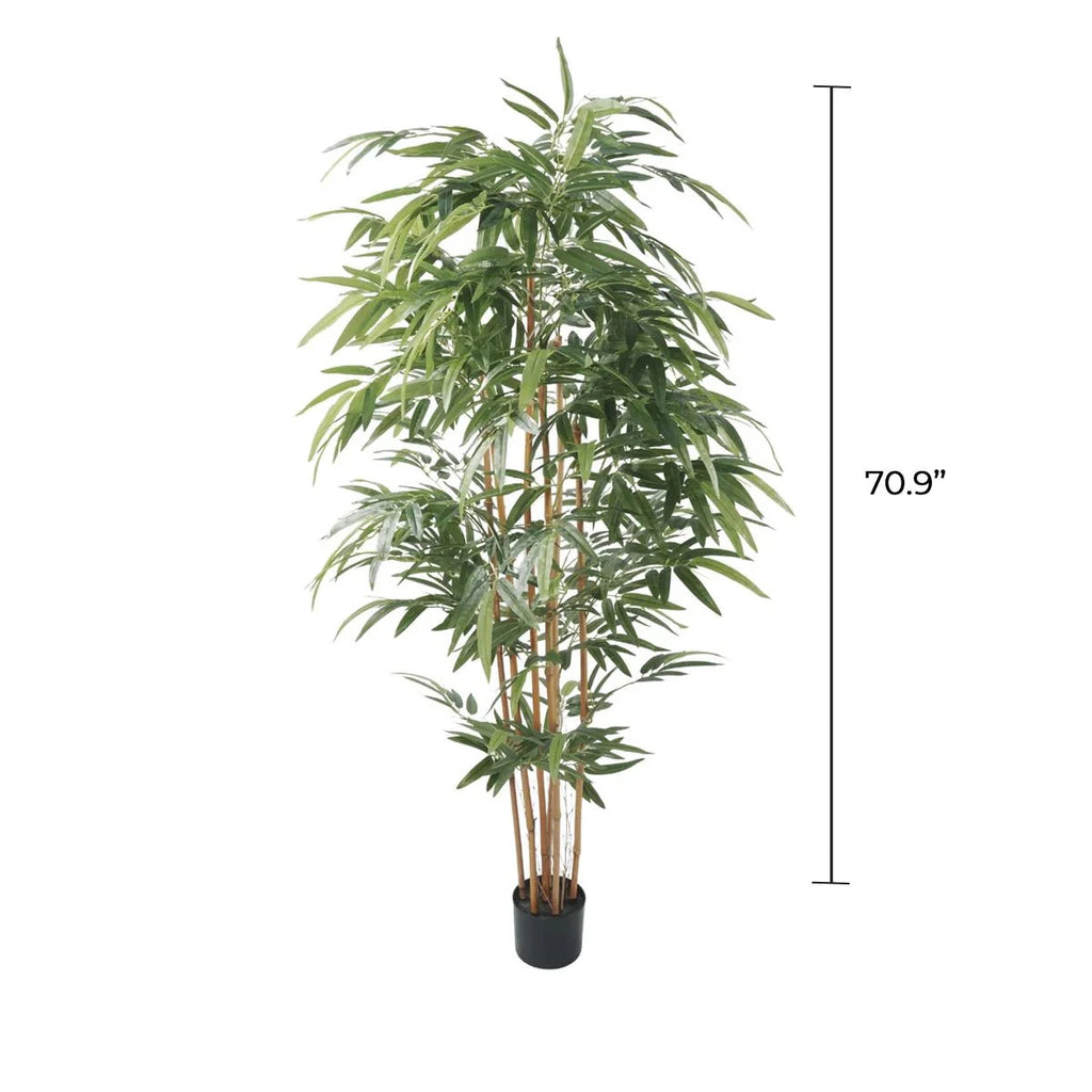 Potted Bamboo Natural Trunk Artificial Tree 70.9in-1