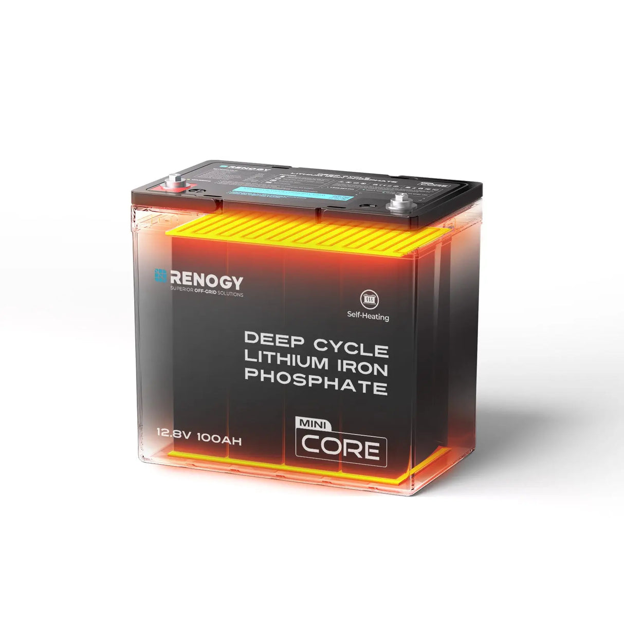 Renogy DuoHeat Tech Core Mini 12V 100Ah LiFePO4 Heated Deep Cycle Battery-0