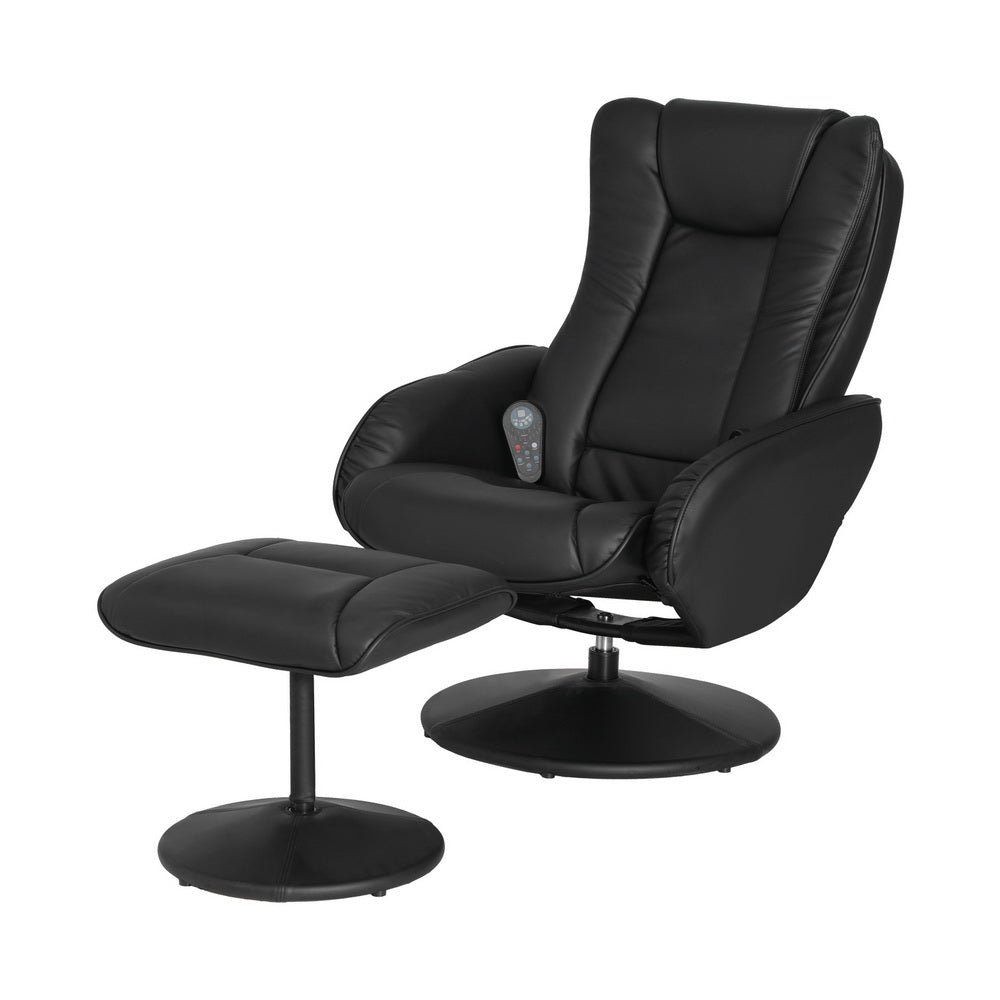 NNEDSZ Recliner Chair Electric Heated Massage Chairs Faux Leather Cobble