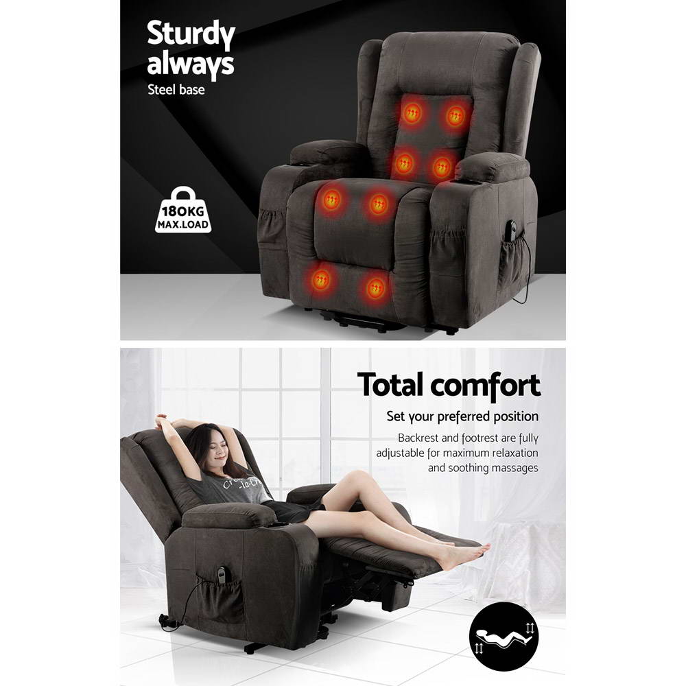 NNEDSZ Electric Recliner Chair Lift Heated Massage Chairs Fabric Lounge Sofa