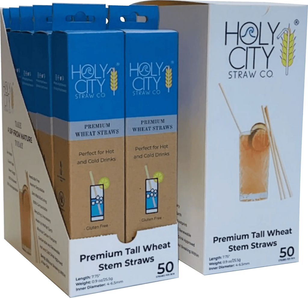 7.9" Tall Wheat Drinking Straws | Inner Pack | 10 x 50ct. Boxes-2