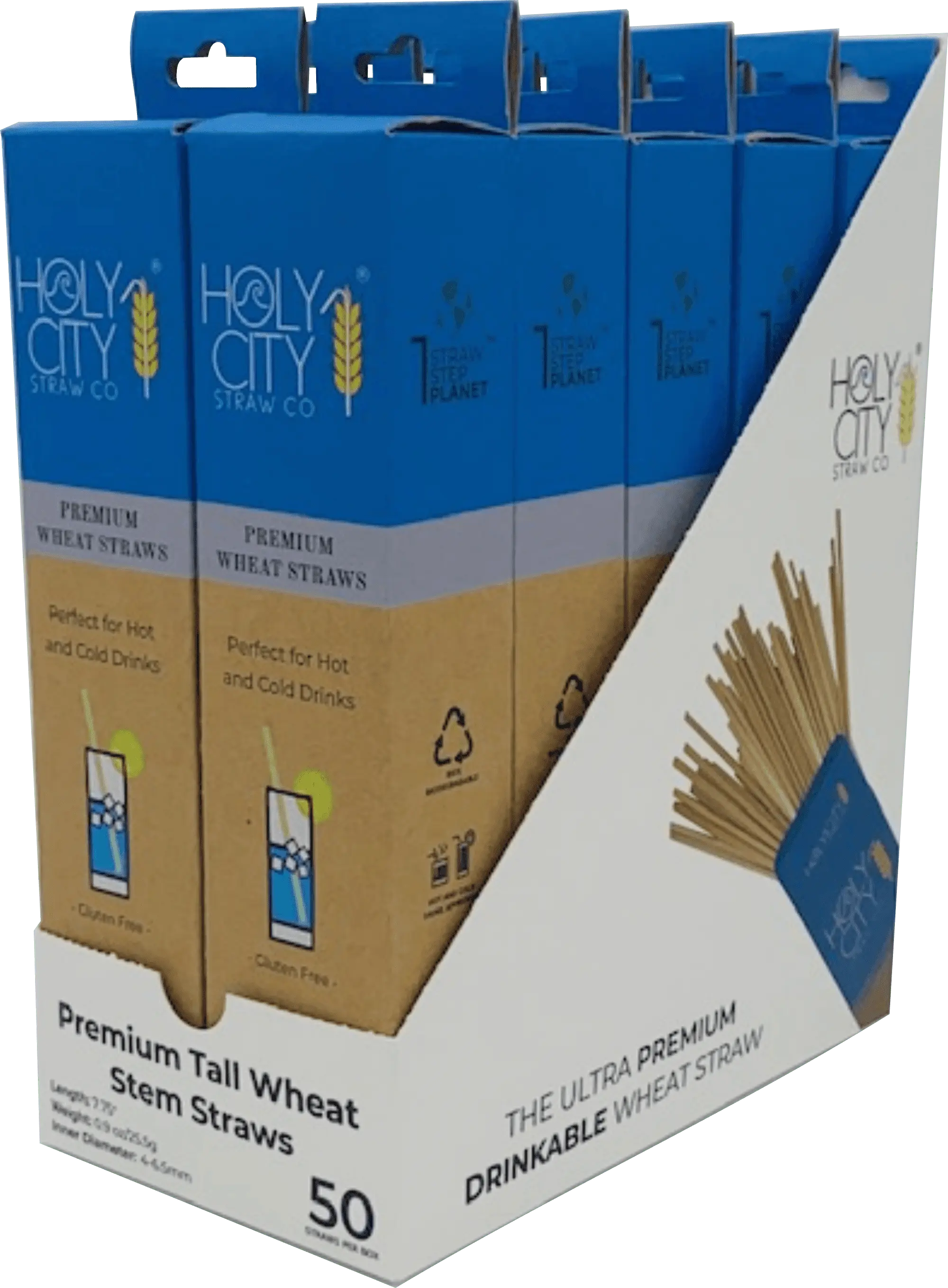 7.9" Tall Wheat Drinking Straws | Inner Pack | 10 x 50ct. Boxes-4