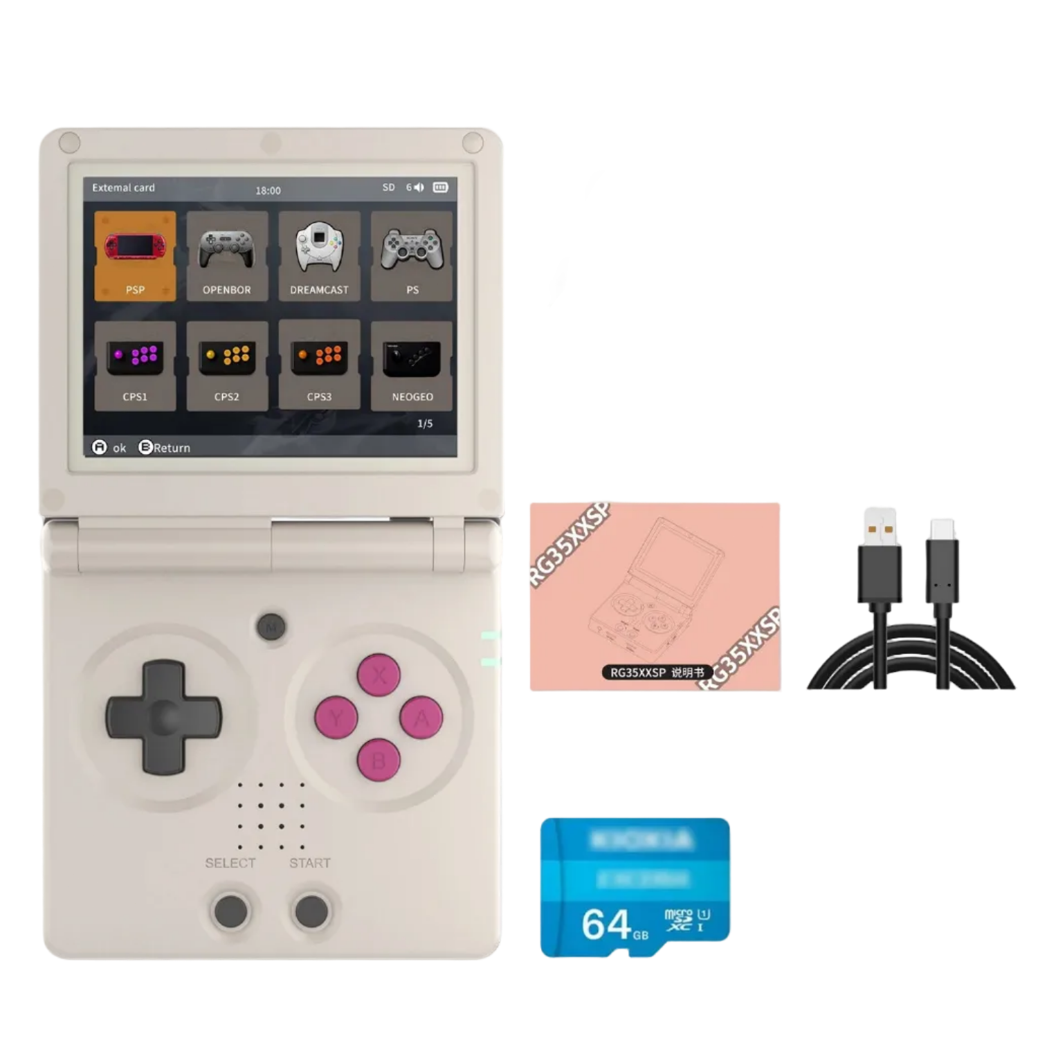 NNEOBA Flip Handheld Game Console Clamshell