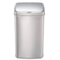 Silver 13-Gallon Stainless Steel Kitchen Trash Can with Motion Sensor Lid-0