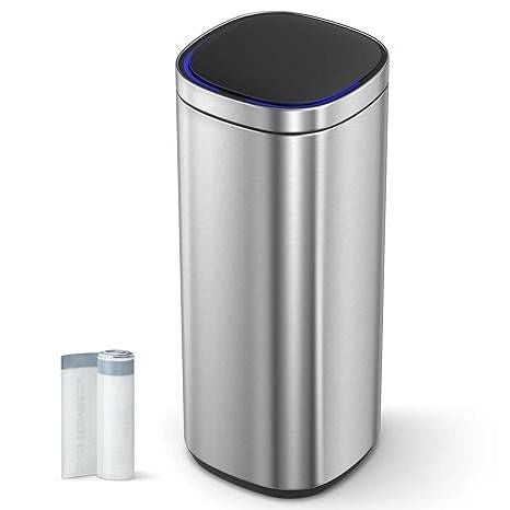 Motion Sensor Stainless Steel 13 gallon Trash Can with Ozone Button-2