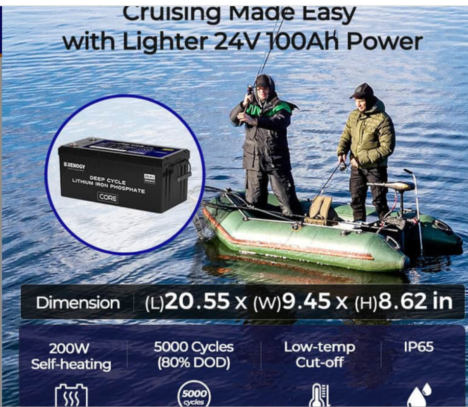 Renogy Core 24V 100Ah LiFePO4 Self-Heating Deep Cycle Battery-3