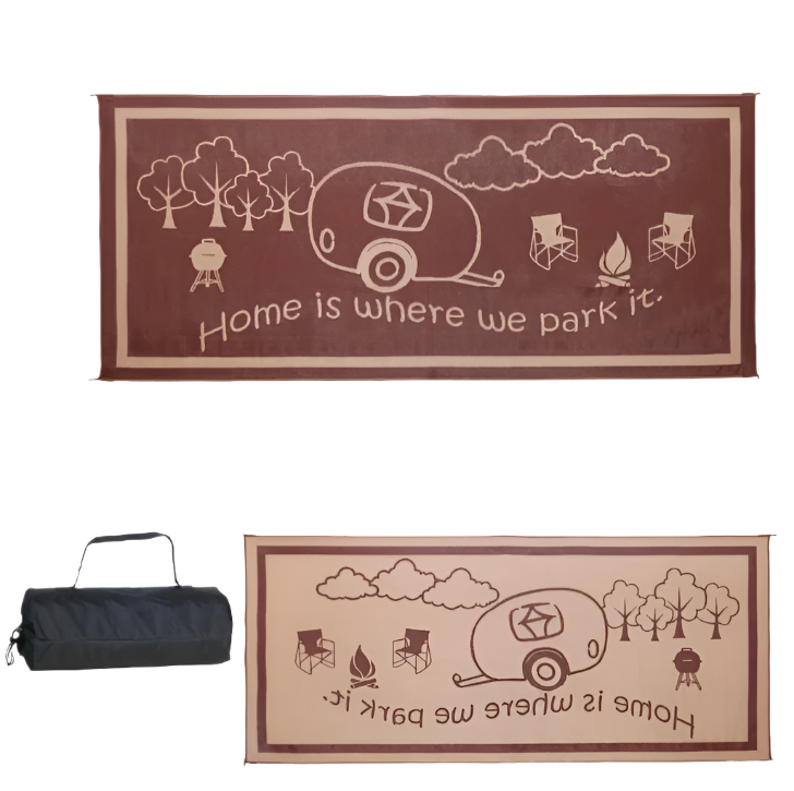 NNETM Outdoor Reversible Patio Mat Coffee