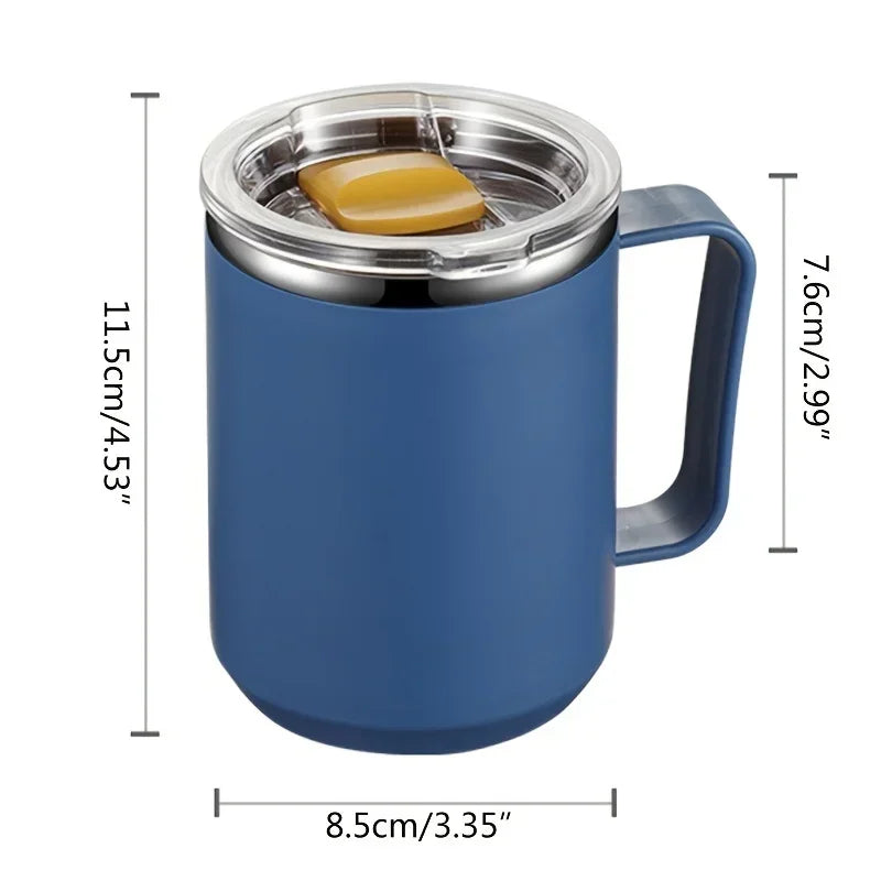 Stainless Steel Insulated Coffee Mug – 450 ml (Double-Wall Vacuum, Handle & Lid)-4