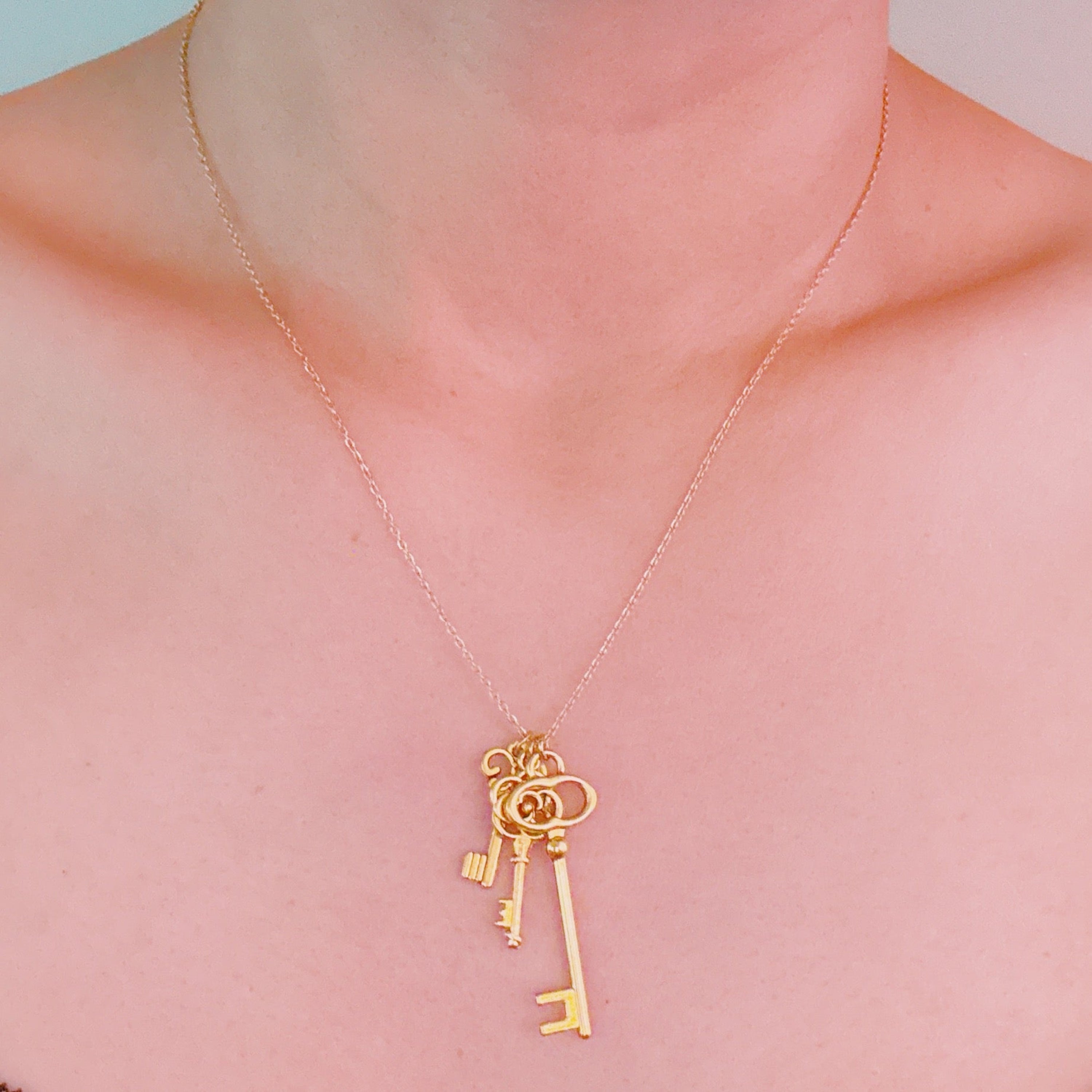 Secret Garden Key Necklace – Gold Plated | Vintage Charm, Dainty Jewelry-1