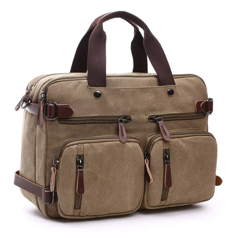 Laptop Travel Shoulder Bag Briefcase (Khaki)