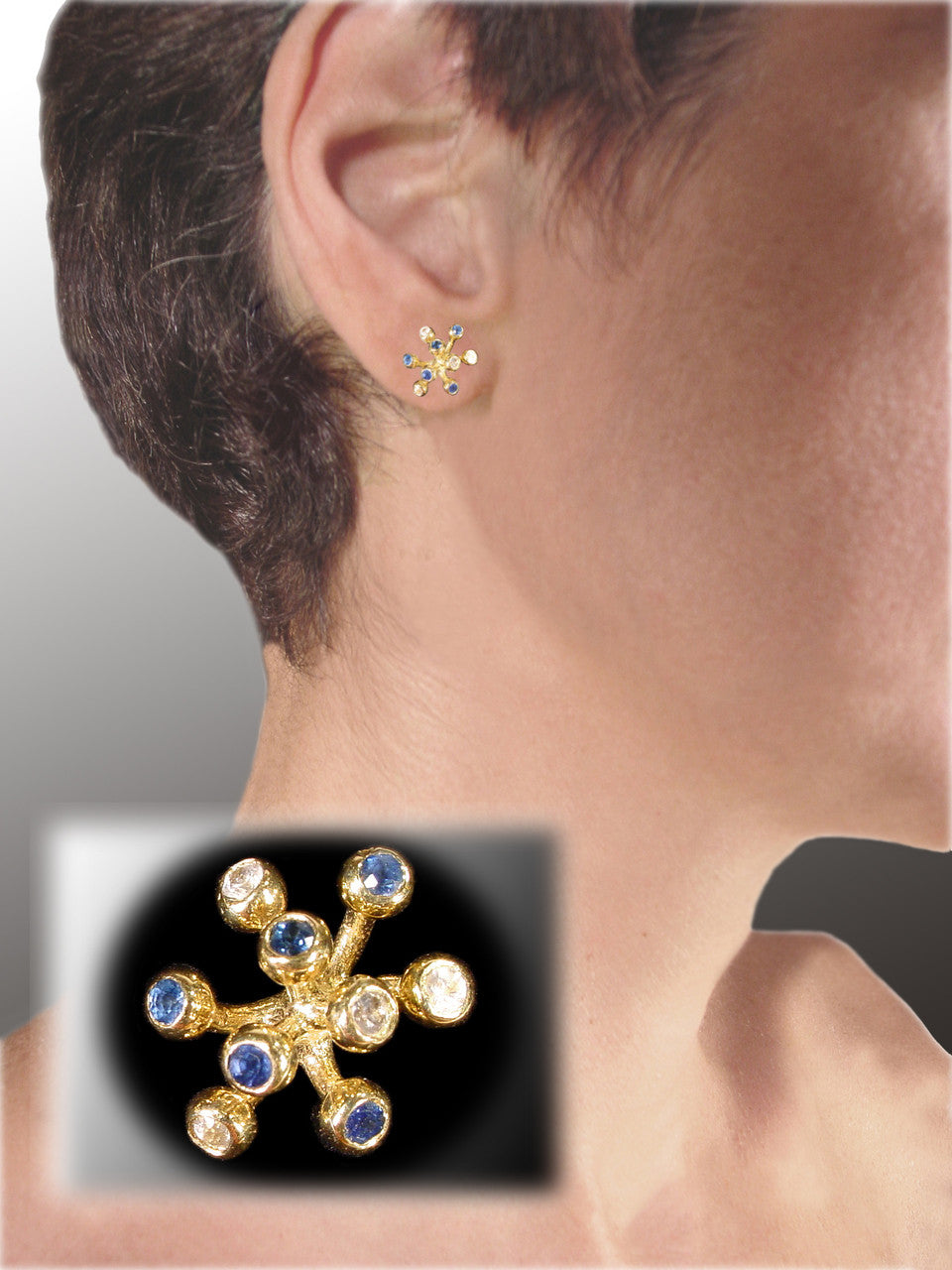 Fireworks-9 Earrings-18K Gold with Diamonds: Celebrate Life Inspirational Jewelry-12