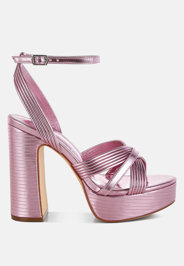 Socialite Metallic Ankle Strap Heel Sandals-6