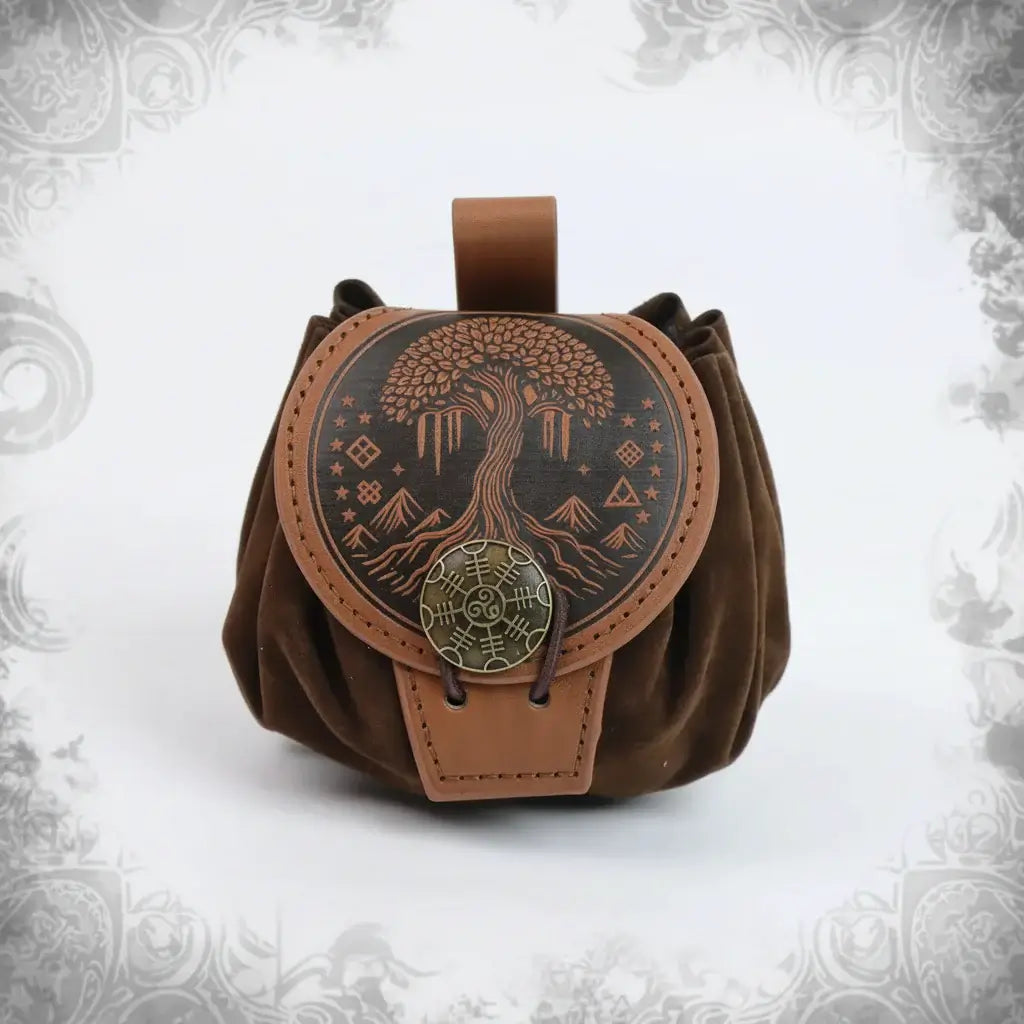 Steampunk Medieval Waist Bag PU Leather Fanny Pack Punk Belt Pouch Cosplay Utility Bag for Men-0