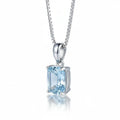 Sterling silver blue stone pendant necklace Fine Jewelry 925 Sterling-1