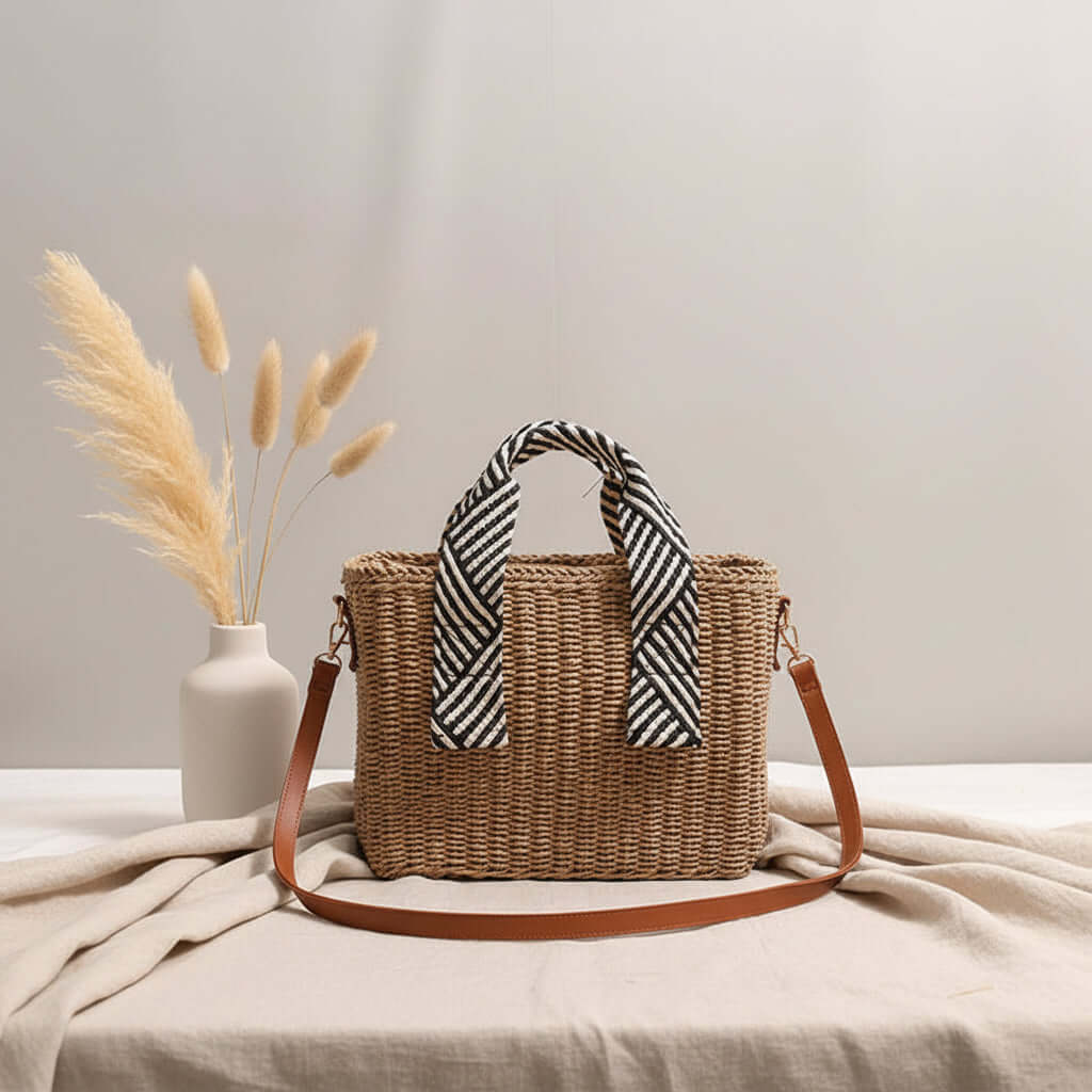 Straw Woven Crossbody Beach Bag for Vacation-1