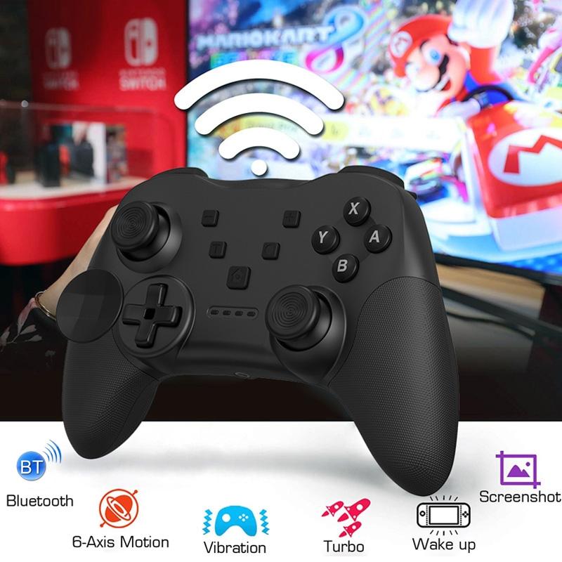 NNEIDS Wireless Bluetooth Game Console Handle For Nintendo Switch With Vibrating Gyroscope - Black