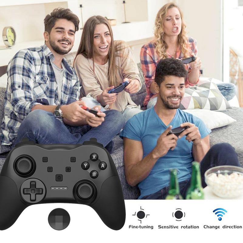 NNEIDS Wireless Bluetooth Game Console Handle For Nintendo Switch With Vibrating Gyroscope - Black