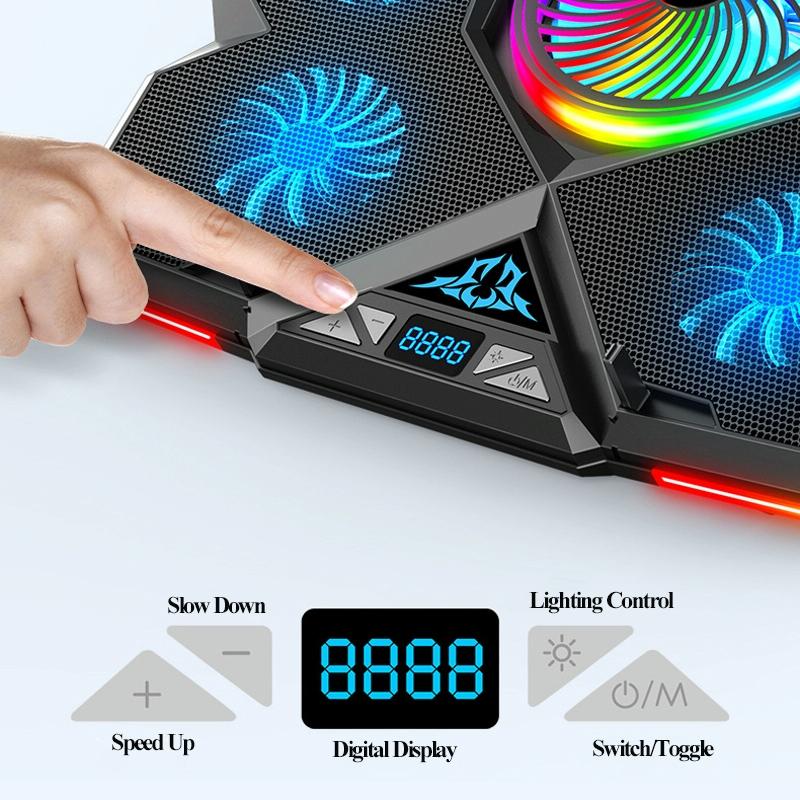 NNEIDS Usb Fan Cooler For Laptops - Touch Symphony Blue 5 Ports