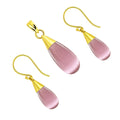 Elegant 18K Gold Plated Teardrop Pendant & Earrings Jewelry Set TGT1004 TM-1024-2