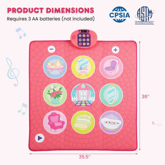 Fun Dance Mat for Kids Dance Pad Game Toy-3