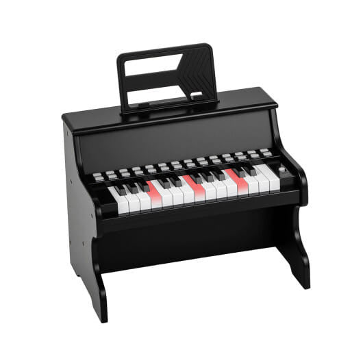 25 Keys Kids Piano Keyboard with Adjustable Speed and Teaching Mode-Brown-9