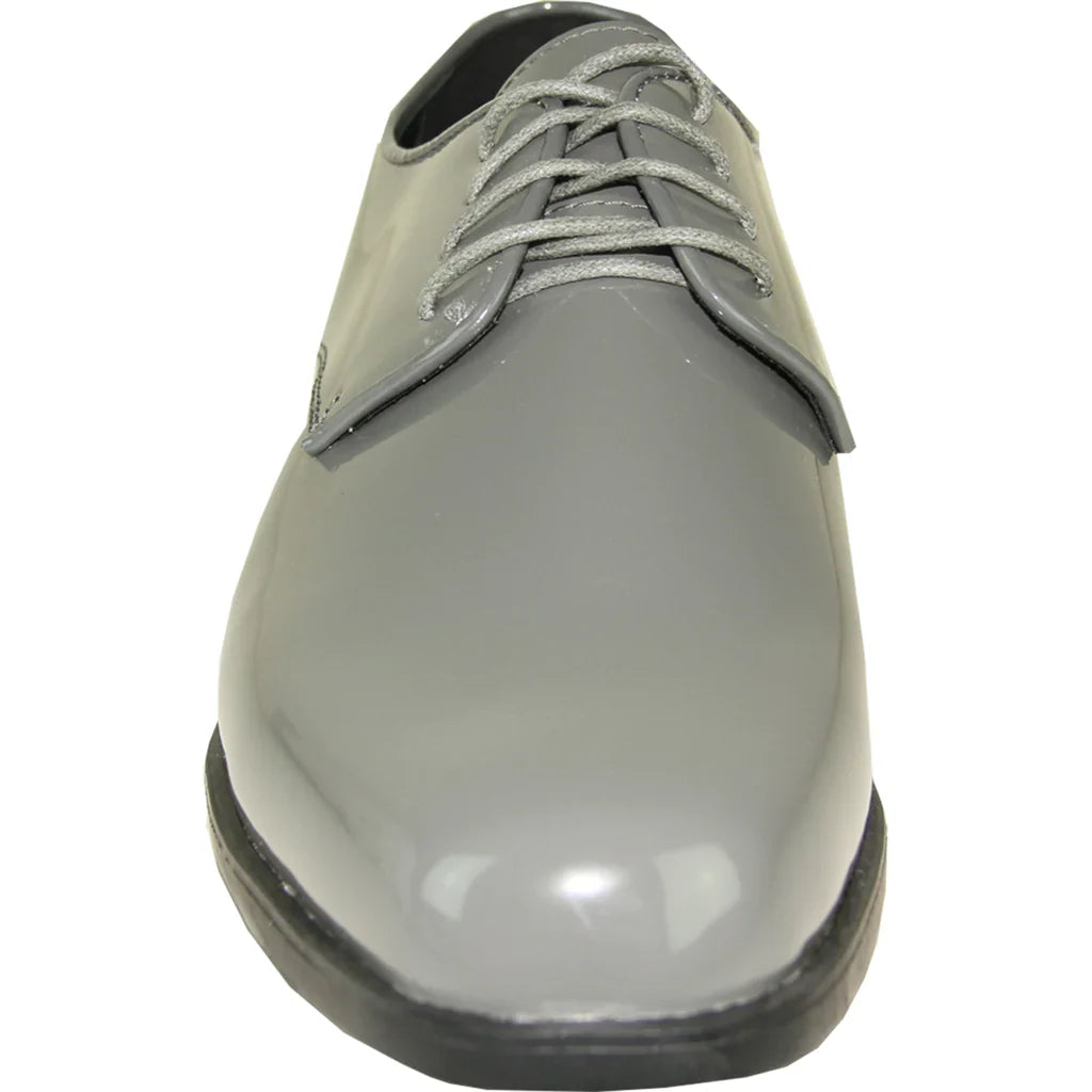 VANGELO Men Dress Shoe TUX-1 Oxford Formal Tuxedo for Prom & Wedding Grey Patent-1