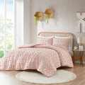 Twin/Twin XL 2-Piece Pink Pompom Hypoallergenic Microfiber Comforter Set-0