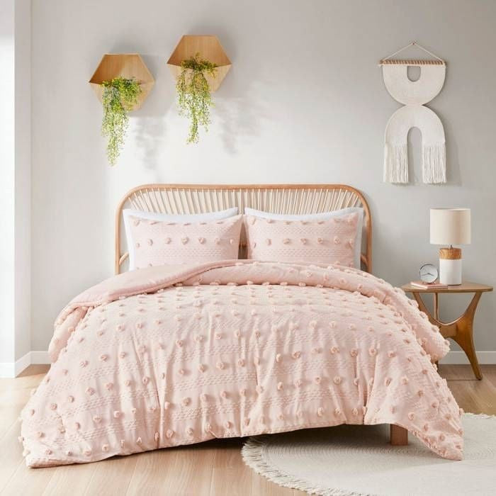 Twin/Twin XL 2-Piece Pink Pompom Hypoallergenic Microfiber Comforter Set-2