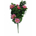 Pink Rose Bunch Artificial Hanging Plant 18in – UV Resistant-0
