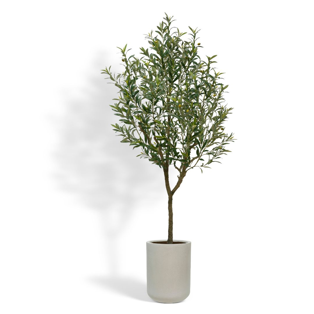7ft Artificial Olive Tree with Planter-0