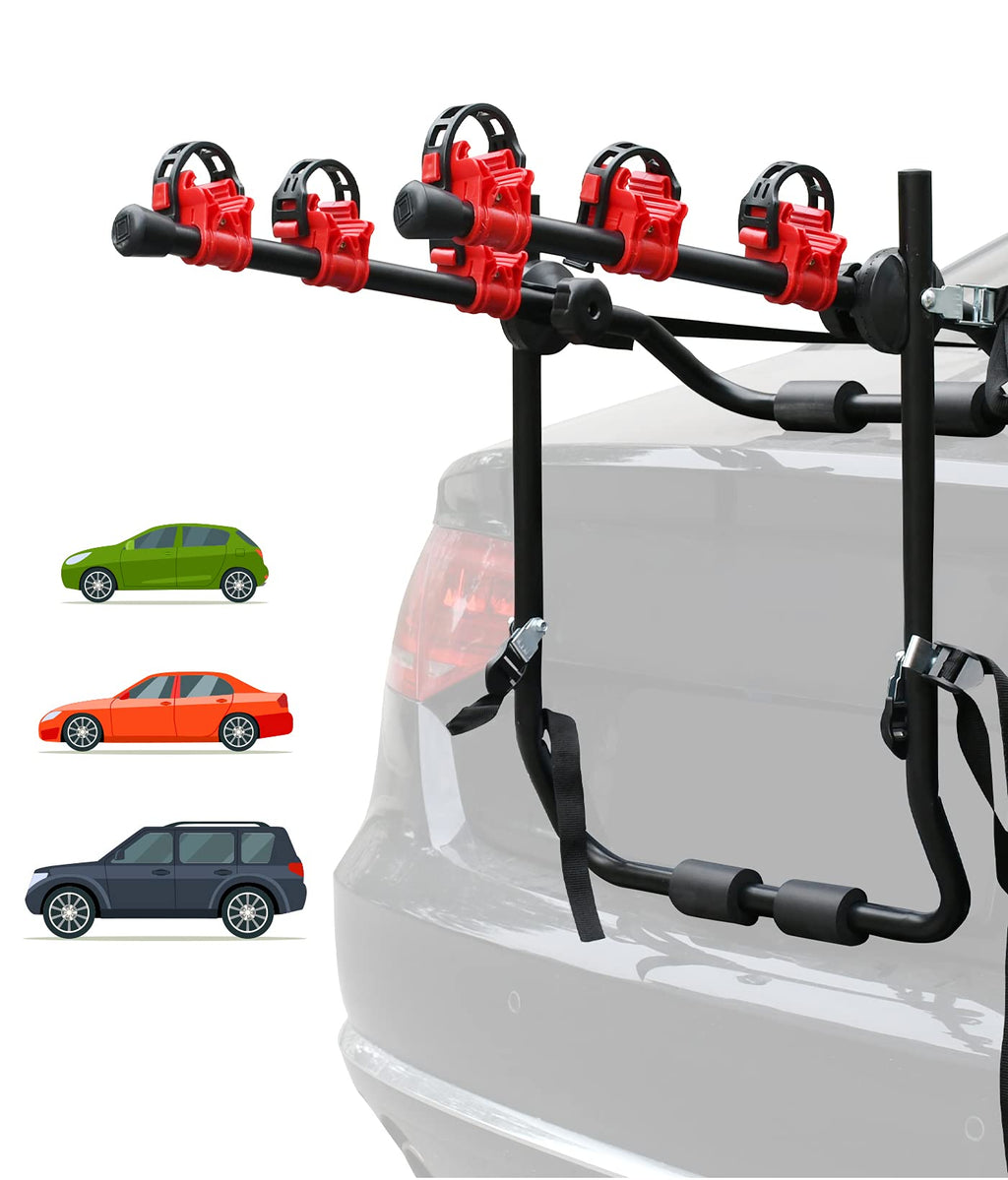 NNEDSZ 3 Bike Universal Cycle Bicycle Car Rear Carrier Rack Hanger Mount for Car Sedan Hatchback Minivan SUV-0