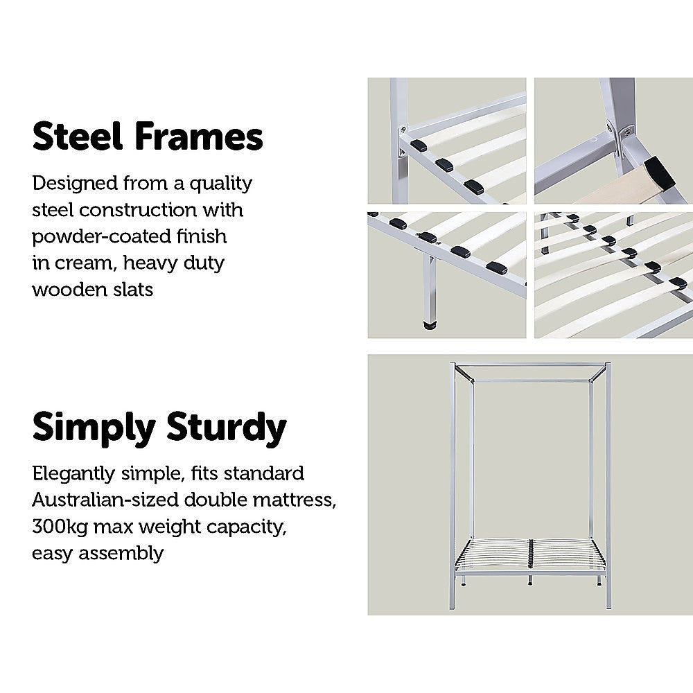 NNEDSZ 4 Four Poster Double Bed Frame