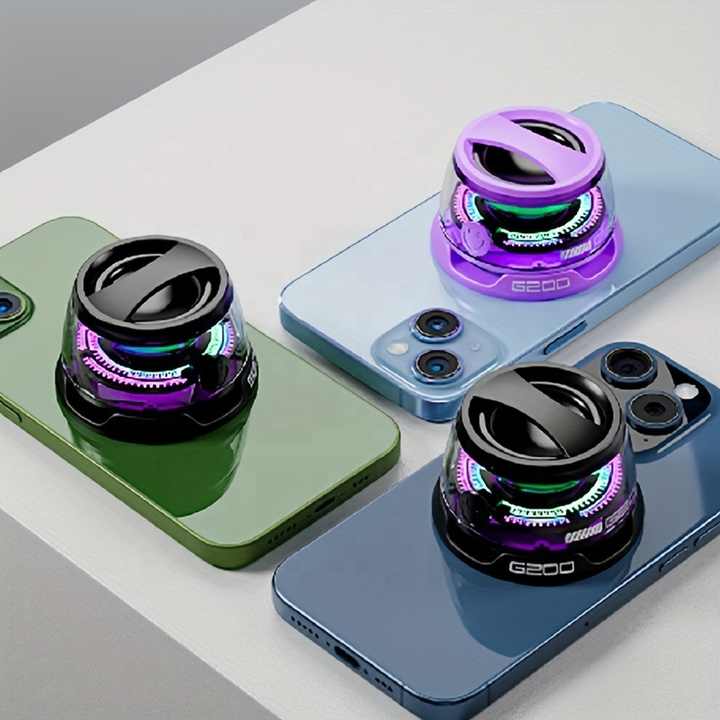 NNEDSZ White Portable Mini Bluetooth Speaker with Magnetic Base, High-Quality Bass and Surround Sound, Colorful Ambient Lighting, USB Rechargeable, 6-Hour Battery Life