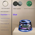NNEDSZ Blue Portable Mini Bluetooth Speaker with Magnetic Base, High-Quality Bass and Surround Sound, Colorful Ambient Lighting, USB Rechargeable, 6-Hour Battery Life