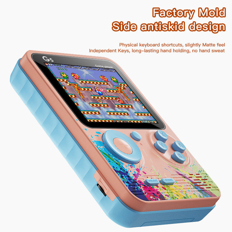 NNEDSZ G5 Retro Handheld Game Console with 500 Classic Games - Sky Blue with gamepad