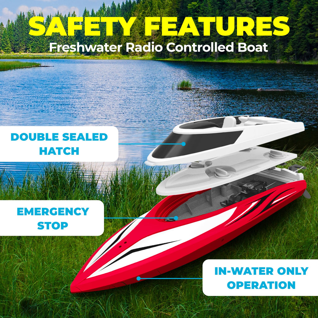 Force1 Velocity H102 RC Boat - Red-4