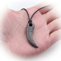Viking Damascus steel tooth pendant Necklace Nordic Warrior Jewelry-5