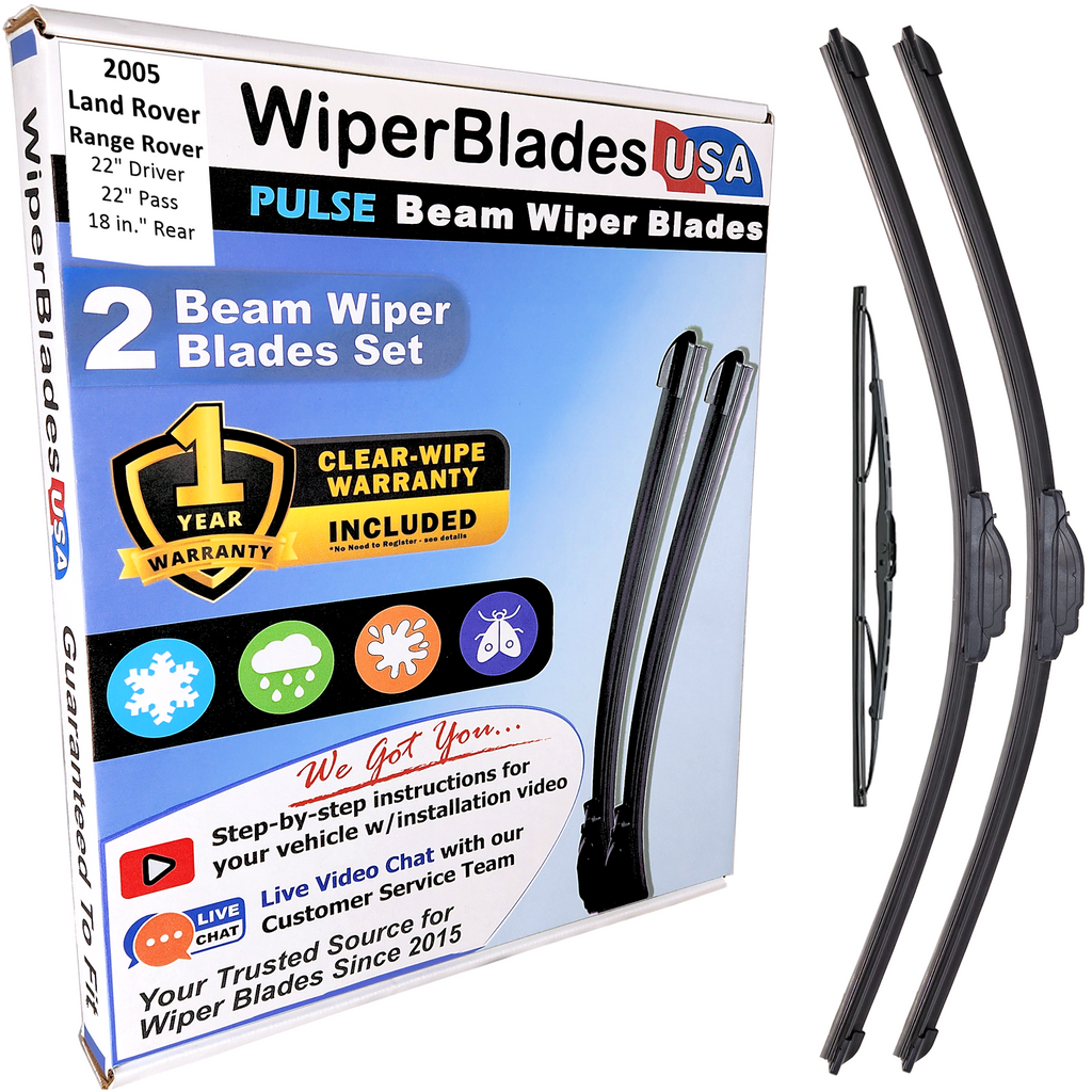 2005 Land Rover Range Rover Wiper Blades w/1yr Warranty (Set of 3) w/Rear Wipers-0