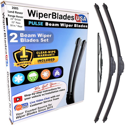 2005 Land Rover Range Rover Wiper Blades w/1yr Warranty (Set of 3) w/Rear Wipers-0
