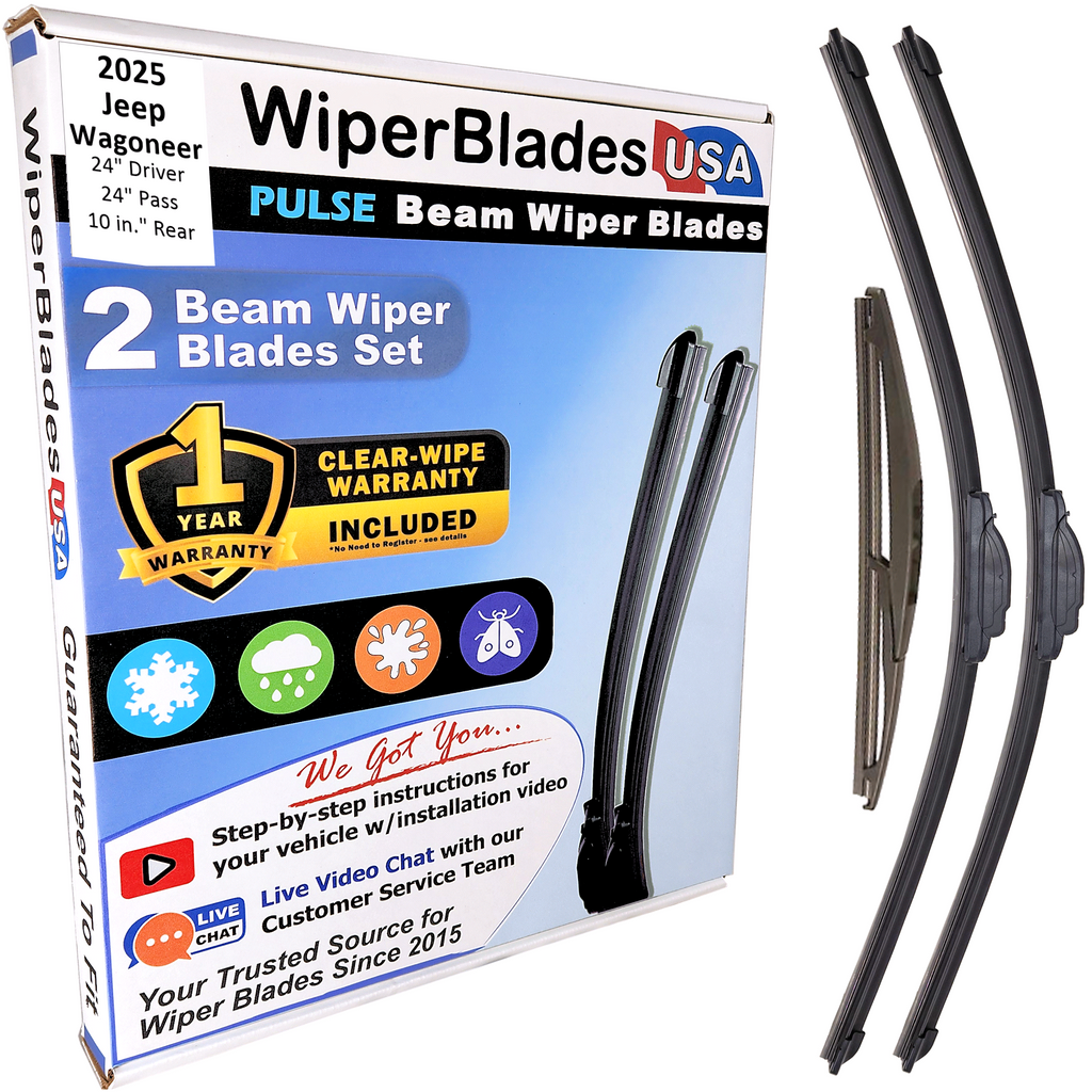 2025 Jeep Wagoneer Wiper Blades w/1yr Wear Warranty (Set of 3) w/Rear Wipers-0