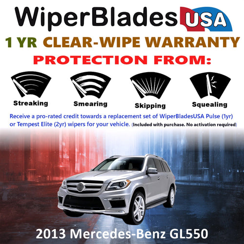 2013 Mercedes-Benz GL550 Wiper Blades w/1yr Warranty (Set of 3) w/Rear Wipers-1