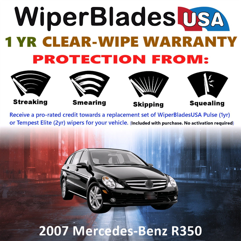 2007 Mercedes-Benz R350 Wiper Blades w/1yr Warranty (Set of 3) w/Rear Wipers-1