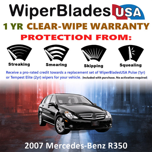 2007 Mercedes-Benz R350 Wiper Blades w/1yr Warranty (Set of 3) w/Rear Wipers-1
