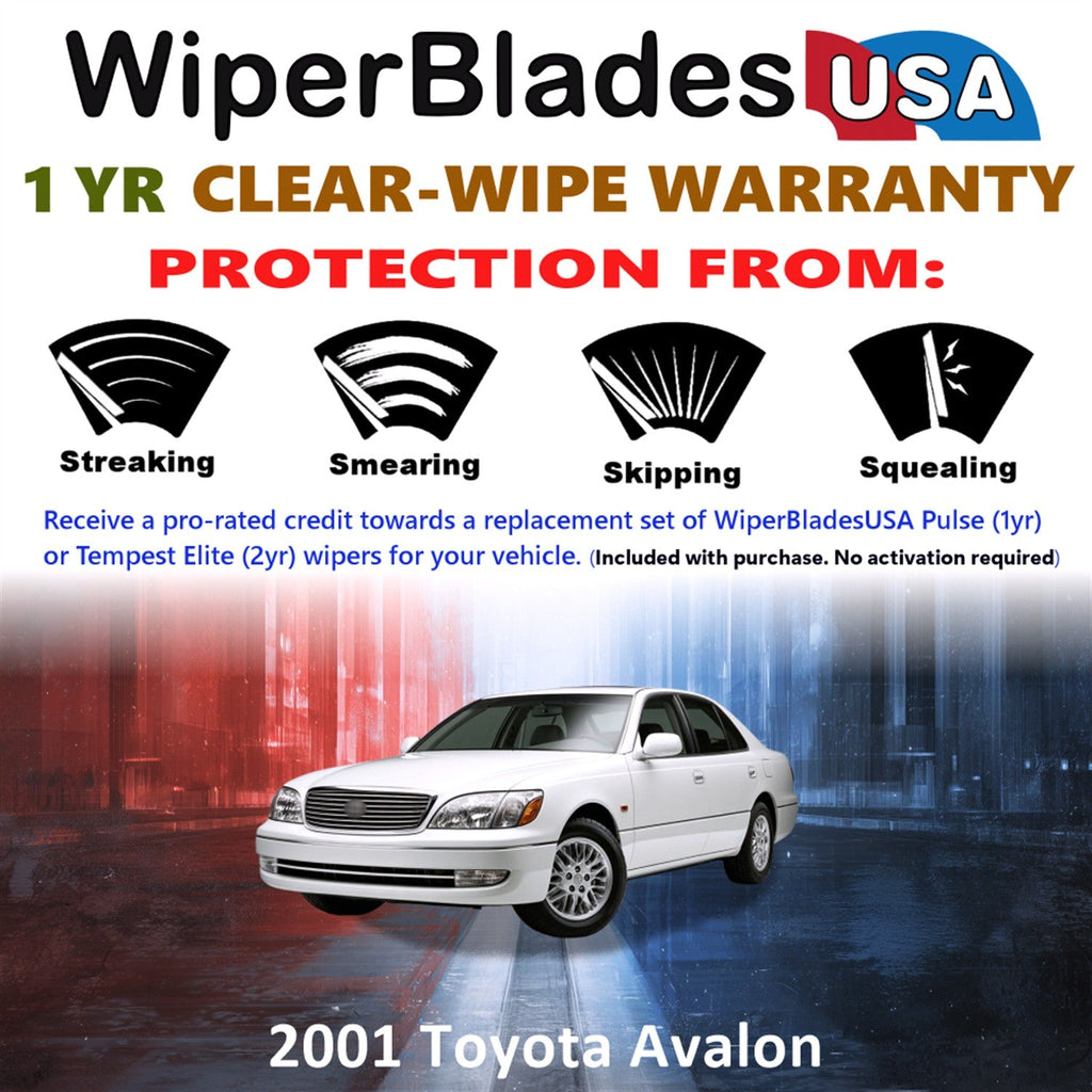 2001 Toyota Avalon Wiper Blades Set w/1yr Warranty (Set of 2) Pulse Beam Wipers-1