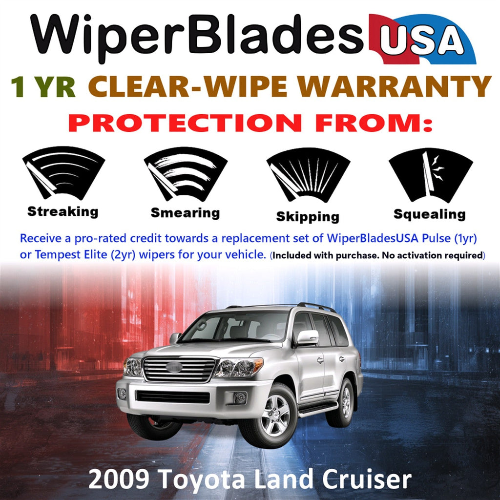 2009 Toyota Land Cruiser Wiper Blades w/1yr Warranty (Set of 3) w/Rear Wipers-1