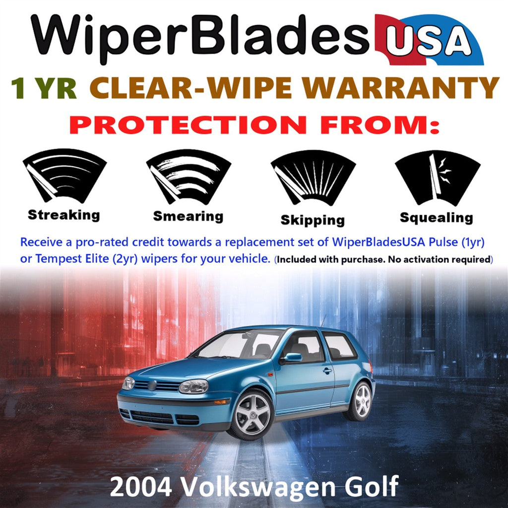2004 Volkswagen Golf Wiper Blades w/1yr Wear Warranty (Set of 2) Wipers-1