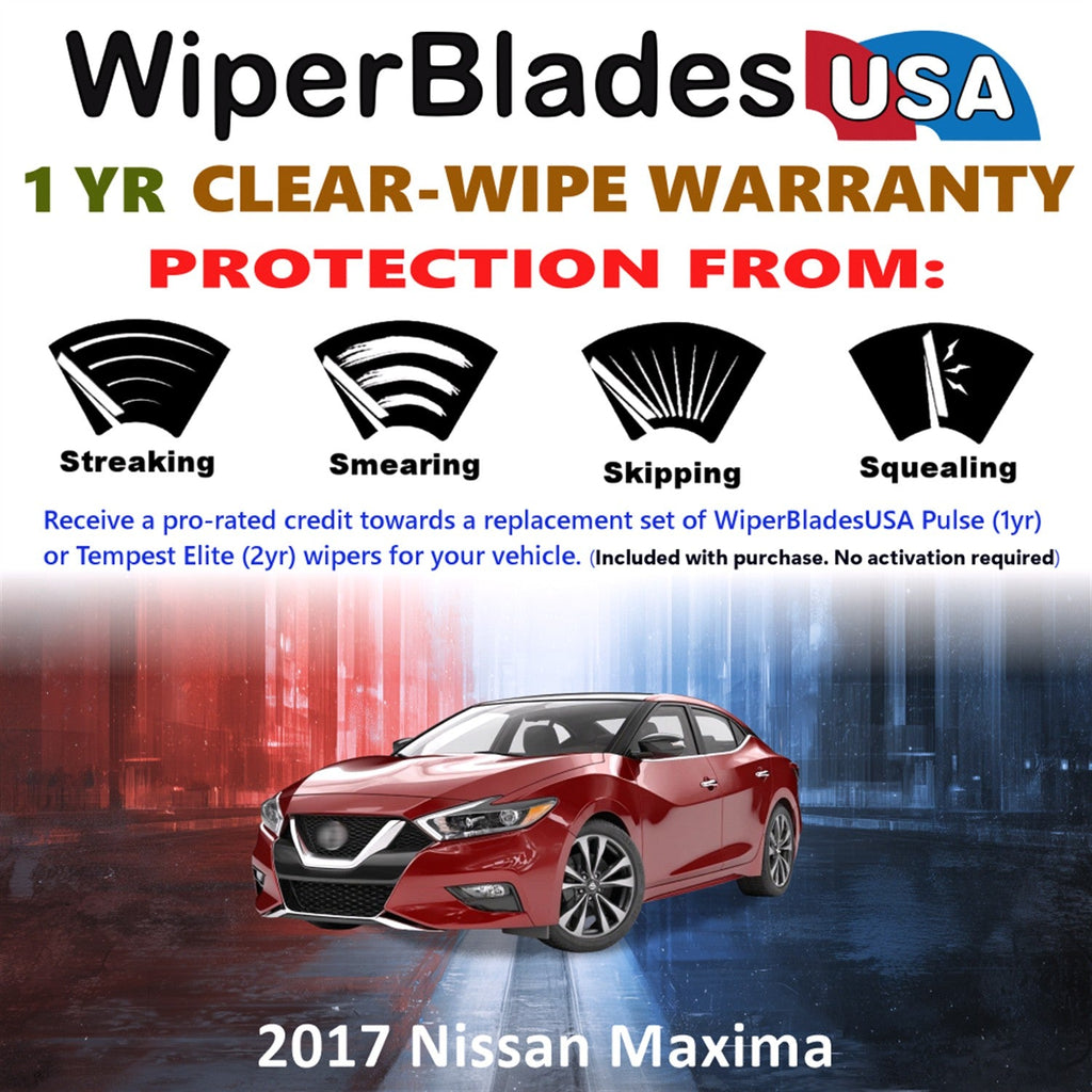 2017 Nissan Maxima Wiper Blades Set w/1yr Warranty (Set of 2) Pulse Beam Wipers-1
