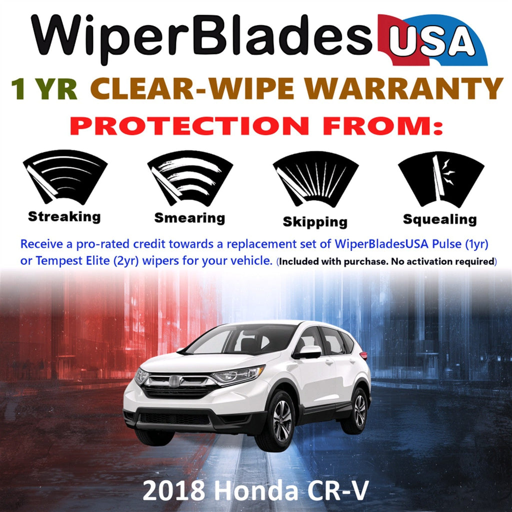 2018 Honda CR-V Wiper Blades w/1yr Wear Warranty (Set of 3) w/Rear Wipers-1