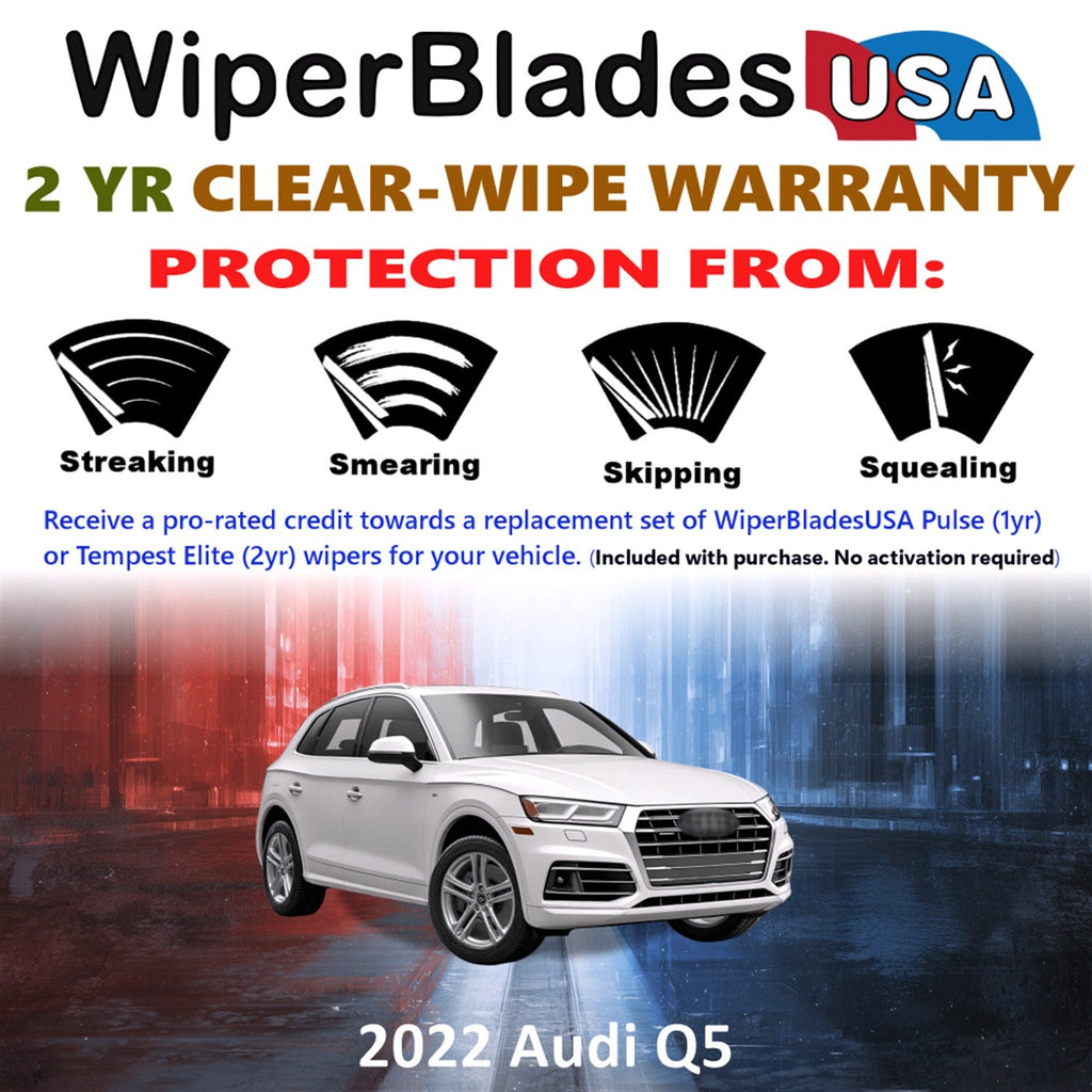 2022 Audi Q5 Wiper Blades Set w/2yr Warranty (Set of 2) Tempest Elite Wipers-1