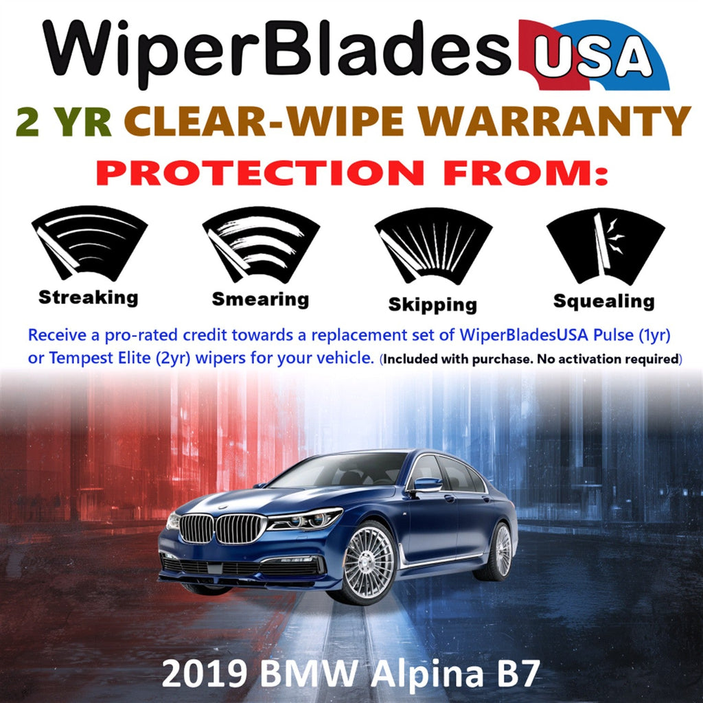 2019 BMW Alpina B7 Wiper Blades Set w/2yr Wear Warranty (Set of 2) Tempest Elite-1